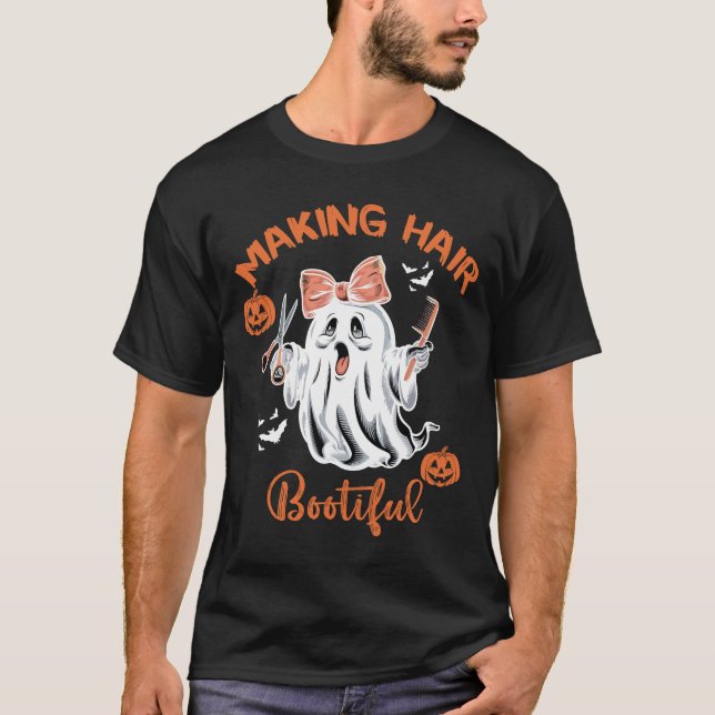Gör Hår Bootiful Roligt Skräcksligt Spöke HårT-Shi T Shirt (Framsida)