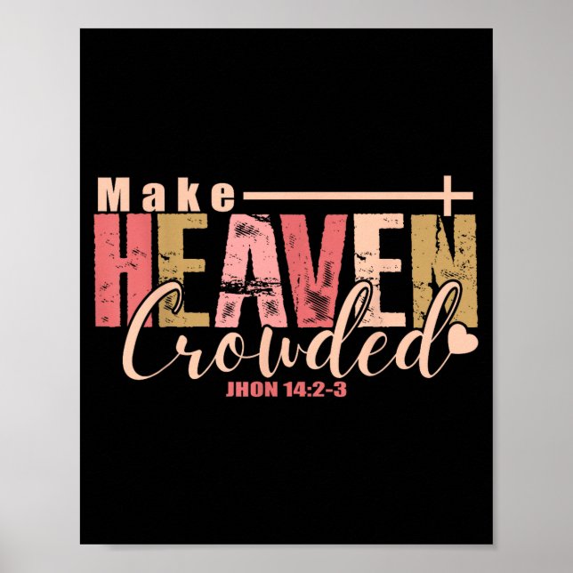 Gör himlen trång kors - minimalistisk kristen R Poster (Framsidan)