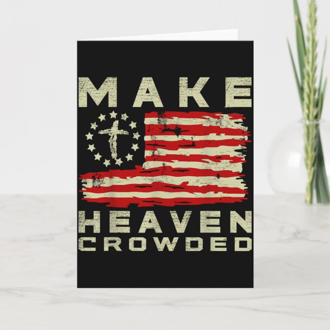 Gör himlen trång kristen tro bibel USA-flagga Kort (Framsida)