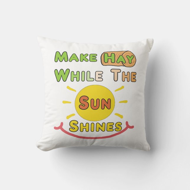 Gör hö medan Sol shines Kudde (Framsida)