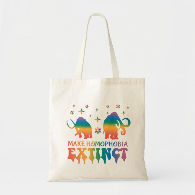 Gör homofobi Utdödat - Rainbow Elephant LGBTQ Tygkasse (Framsidan)