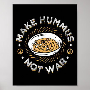 Gör Hummus inte Krig Vegan Vegetarian Spread Veggi Poster