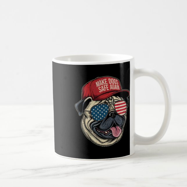 Gör Hund Säker Igen Röd Hatt Rolig Dete  Kaffemugg (Höger)