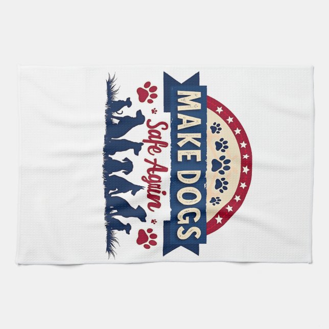 Gör hundar säkert igen till Trump-val Kökshandduk (Horisontell)