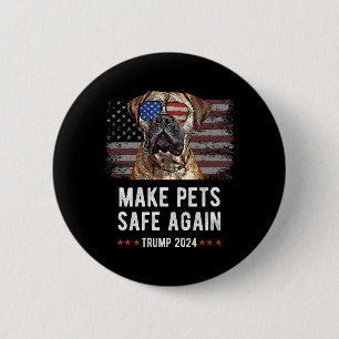 Gör husdjur säkra igen Bullmastiff Hund Trump Knapp