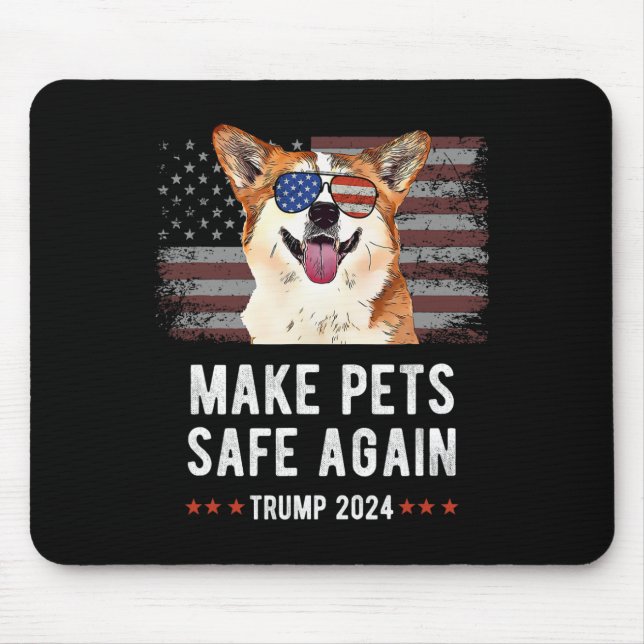 Gör husdjur Säkra igen Corgi Hund Trump 2024 Musmatta (Framsidan)
