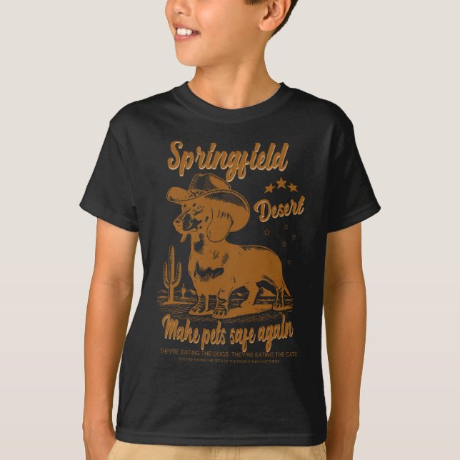 Gör husdjur Säkra igen, Cowboy Dachshund Hund Vote T Shirt (Framsida)
