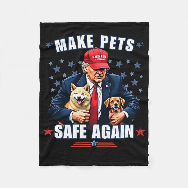 Gör husdjur säkra igen Roligt pro Trump  Fleecefilt (Framsidan)