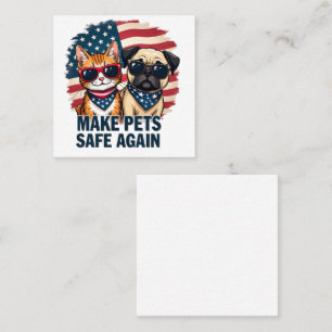 Gör husdjur Säkra igen till Trump Cat Hundar Fyrkantigt Visitkort