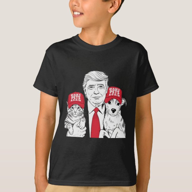 Gör husdjur Säkra igen till valmegabött Trump Funn T Shirt (Framsida)