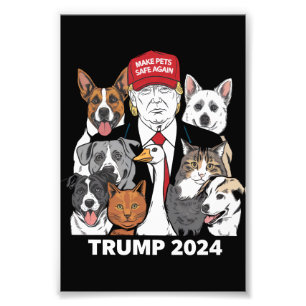 Gör husdjur säkra igen Trump 2024 Rädda våra husdj Fototryck