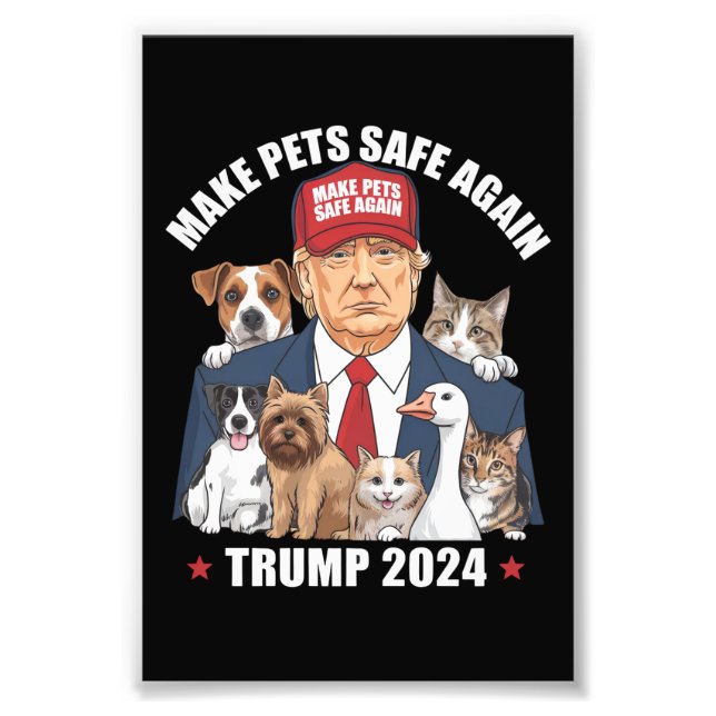 Gör husdjur säkra igen Trump 2024 Rädda våra husdj Fototryck (Framsidan)