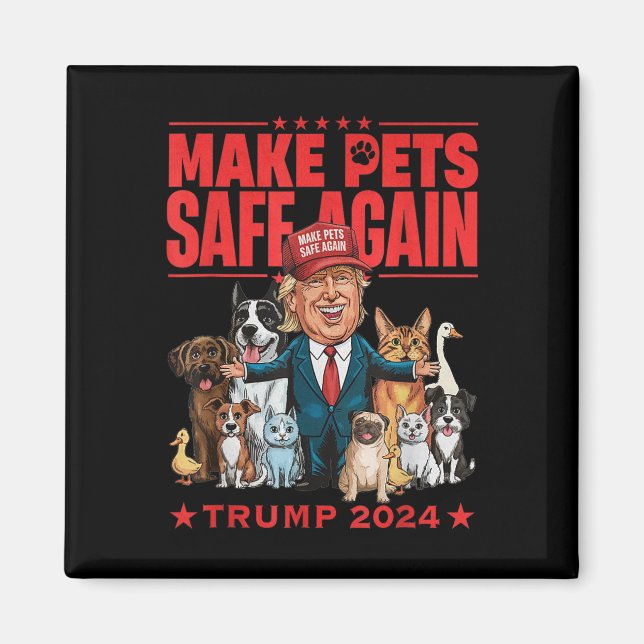 Gör husdjur säkra igen Trump 2024 Spara våra husdj Magnet (Framsidan)