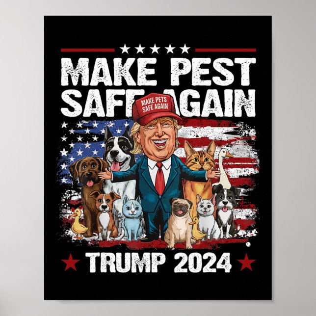 Gör husdjur Säkra igen Trump 2024 Spara våra husdj Poster (Framsidan)