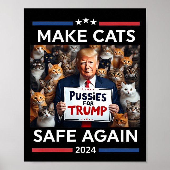 Gör husdjur Säkra igen Trump 2024 Spara våra husdj Poster (Framsidan)