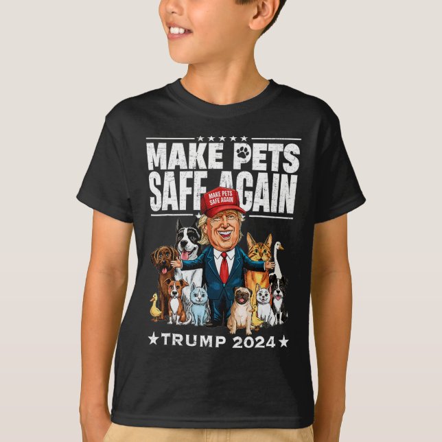 Gör husdjur Säkra igen Trump 2024 Spara våra husdj T Shirt (Framsida)