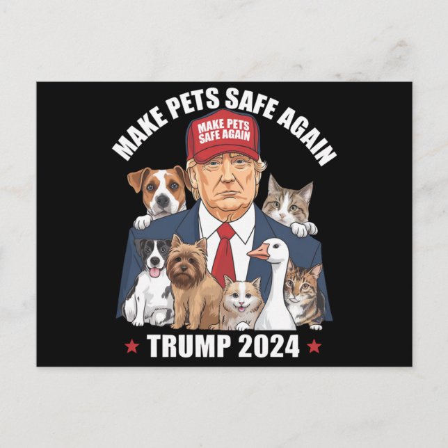 Gör husdjur säkra igen Trump 2024 Spara våra husdj Vykort (Framsida)