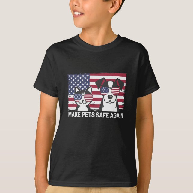 Gör husdjur säkra igen Trump Harris debatt 2024 T Shirt (Framsida)