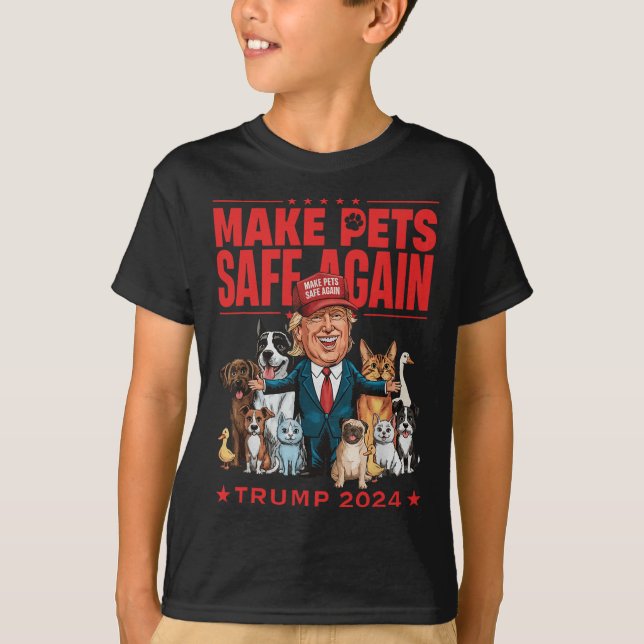 Gör husdjur Säkra igen Trump Mega 2024 Spara våra  T Shirt (Framsida)