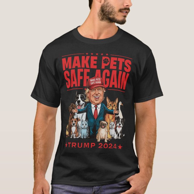 Gör husdjur Säkra igen Trump Mega 2024 Spara våra  T Shirt (Framsida)
