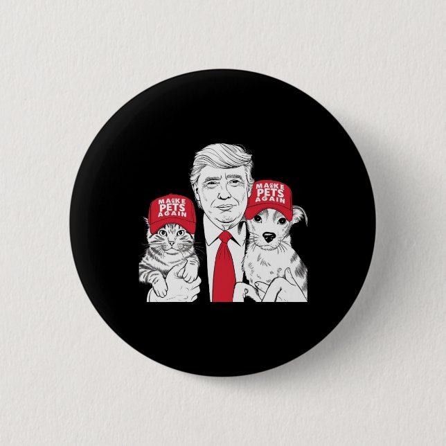 Gör Husdjur Stora Igen Val Mega Trump Roligt Debat Knapp (Framsida)
