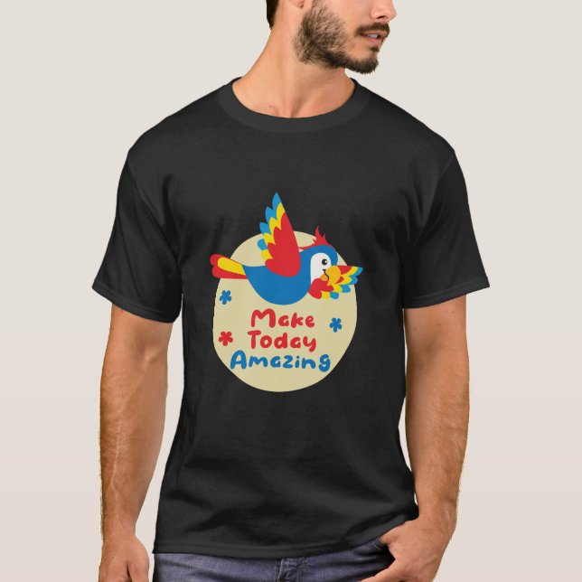 Gör i dag fantastisk Kawaii färglös papegoja T Shirt (Framsida)