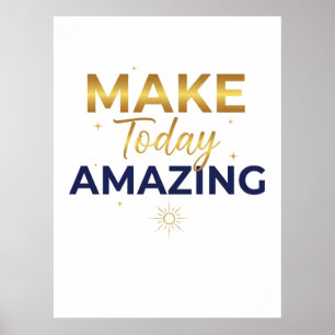 Gör Idag Fantastisk Guld Marin Sol Design Poster