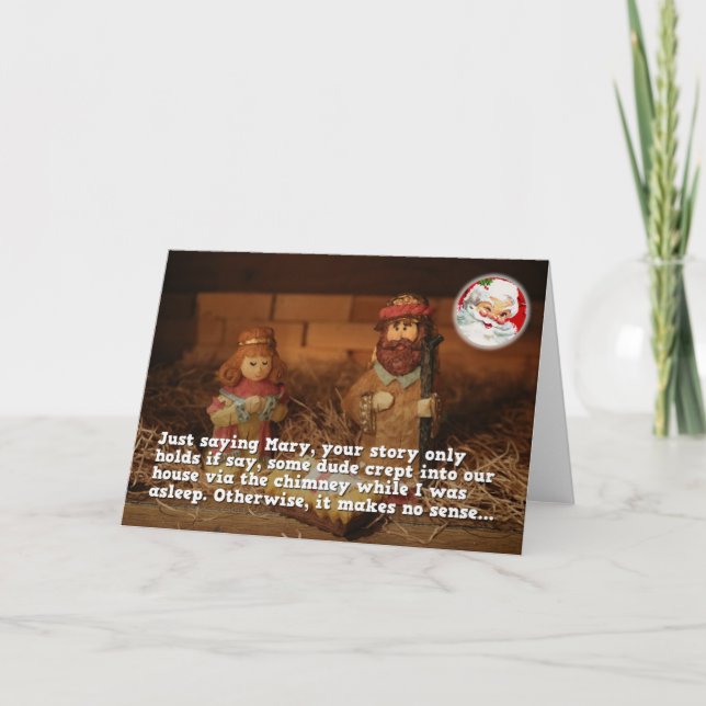 Gör ingen avkänning Mary, rolig julkort Helgkort (Framsida)