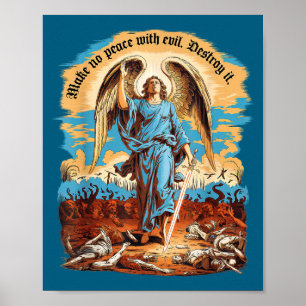 Gör Ingen Fred Med Ondskan Ärkeängel Mikael Jesus Poster