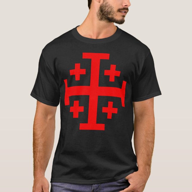 Gör Ingen Fred Med Ondskan Tempelriddare Jerusalem T Shirt (Framsida)