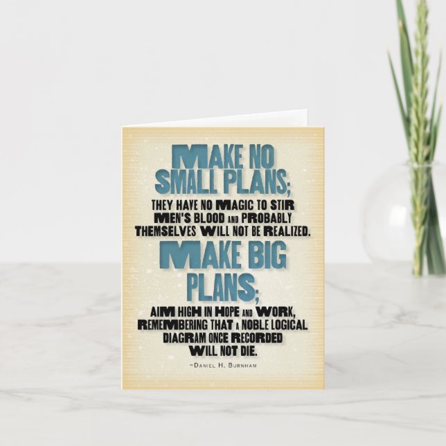 Gör ingen små Plans att notera kortet Kort (Framsida)