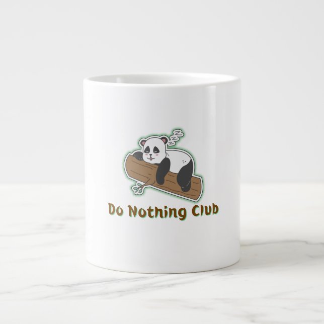 Gör ingenting Klubb Panda Jumbo Mugg (Framsidan)