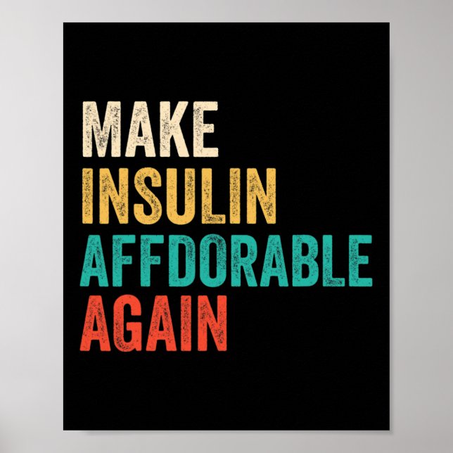 Gör insulinet prisvärt igen - diabetes poster (Framsidan)
