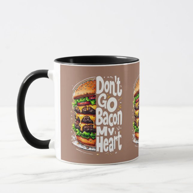 Gör Inte Bacon Av Mitt Hjärta Rolig Mat Puns Mugg (Vänster)