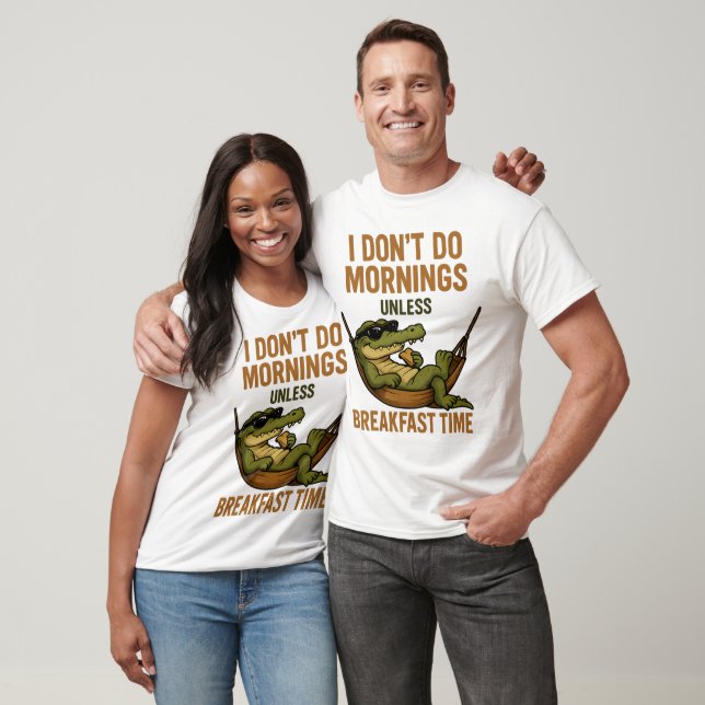 Gör inte morningar Breakfast Croc T Shirt (Unisex)
