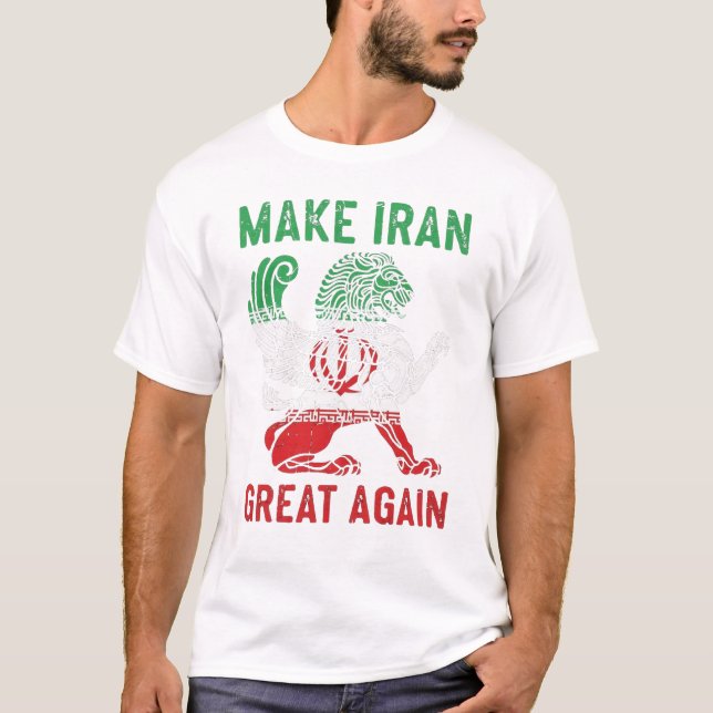 Gör Iran Stort Igen Persiska Lejon T-Shirt (Framsida)