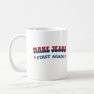 Gör Jesus till en ny kristen tro på politiken Kaffemugg
