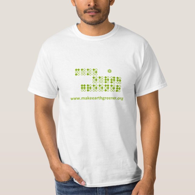 gör jord mer grön braille T-tröja Tee (Framsida)