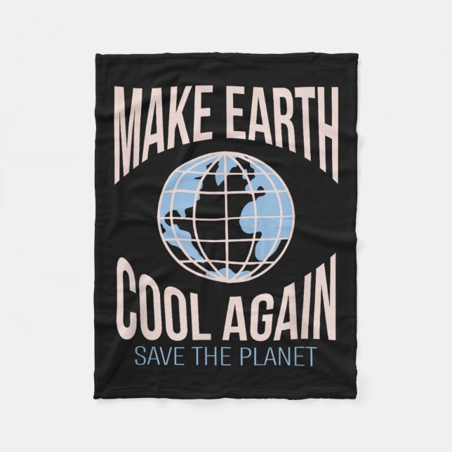 Gör Jorden Cool Igen Klimatförändring Miljö Fleecefilt (Framsidan)
