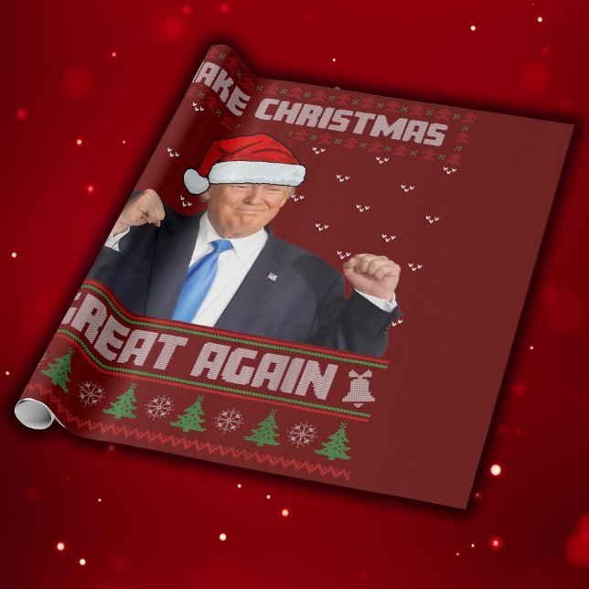 Gör jul Underbar igen Donald Trump Julafton Funny Presentpapper (Skapare uppladdad)
