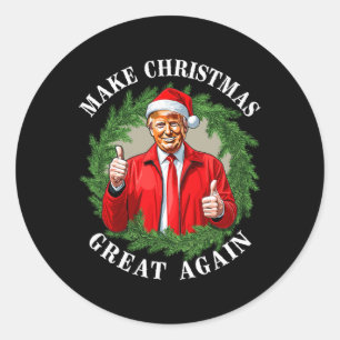 Gör jul Underbar igen Donald Trump Mega 1 Runt Klistermärke