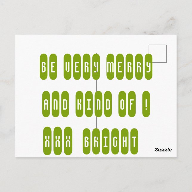 Gör julen stor igen blekgröna snökulor vykort (Baksida)