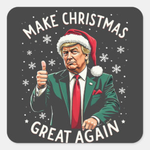 Gör julen stor igen ful jultröja Trump Fyrkantigt Klistermärke