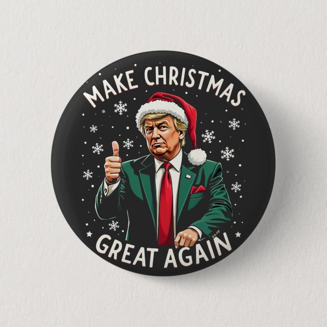 Gör julen stor igen ful jultröja Trump Knapp (Framsida)