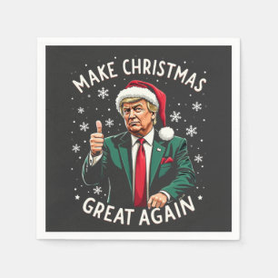 Gör julen stor igen ful jultröja Trump Pappersservett