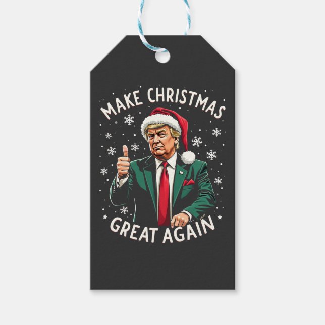 Gör julen stor igen ful jultröja Trump Presentetikett (Framsidan)