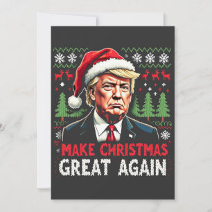 Gör julen stor igen ful jultröja Trump Tack Kort