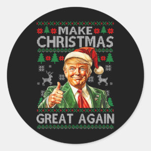 Gör julen stor igen Pyjamas Xmas Trump Tomte Runt Klistermärke