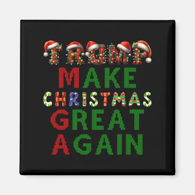 Gör julen stor igen rolig Donald Trump Xmas Magnet (Framsidan)