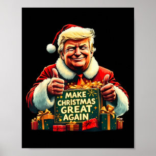 Gör julen stor igen rolig jultomte Trump 2024 Poster